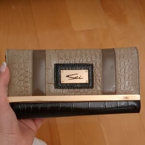 Tan and Black Women's Clutch